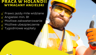 pracownik z komunikatowym angielskim  | Uden